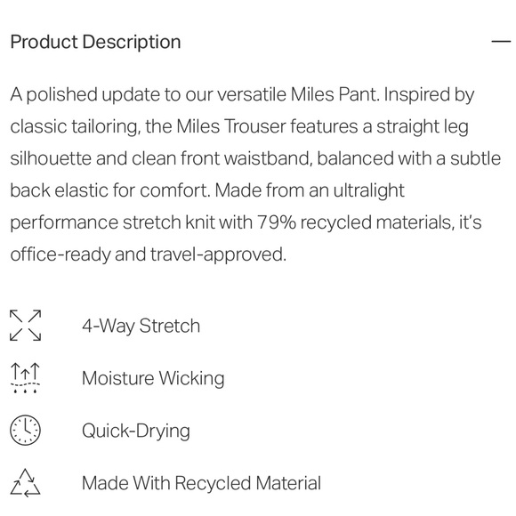 Vuori Miles Wide Leg Trouser Pant NWT - Picture 13 of 14